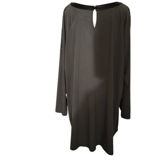 BELLE-KIM GAVEL Tunic W/Faux Leather Trim/Embellished Sleeves TOP-SIZE: 3XL-NWT - Picture 3 of 12